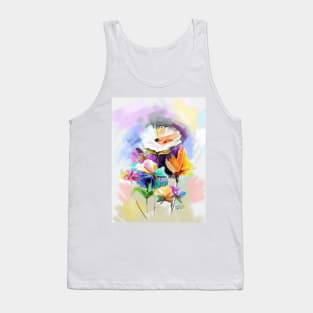 Colorful Flowers  in Abstraction Tank Top